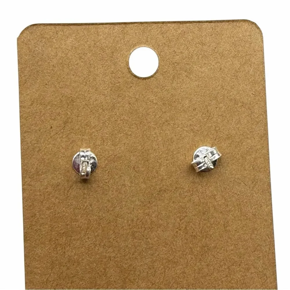 Rainbow Moonstone Stud Earrings Solid 925 Sterling Silver